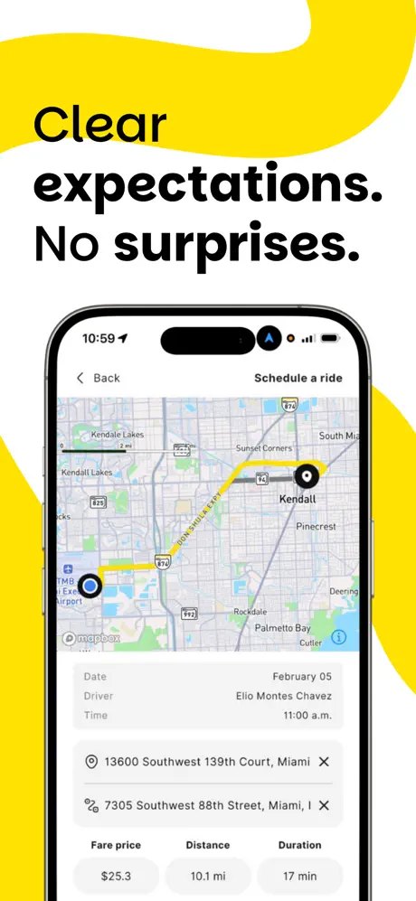Telio Rider: viaje programado en mapa